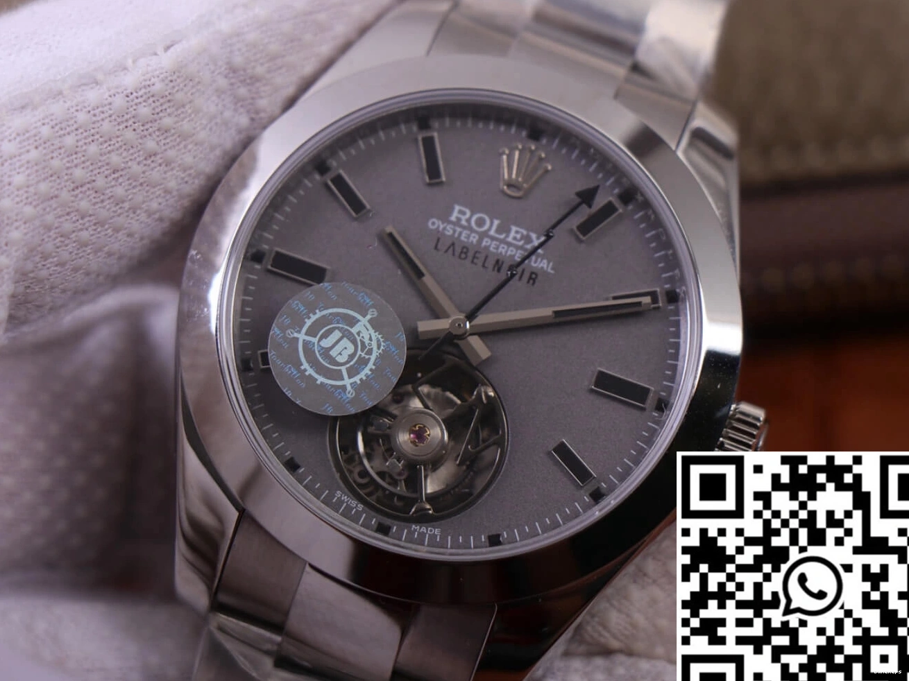 Design 116400 Base watch case Noir Label Factory Silver Replica LNT01HS-001 Rolex JB Milgauss 0109
